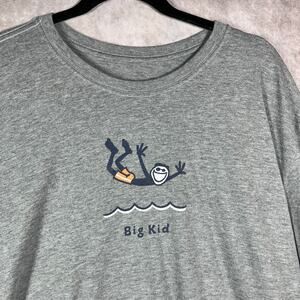 Life Is Good Shirt Mens Size XXL Vintage‎ Gray Big Kid Short Sleeve Crew Neck